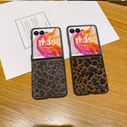 Retro Leopard Print Plush Case for Motorola Razr 70 60 50 40 Ultra