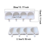 4 Hole Silicone Ice Cream Mold – Semi-Circular DIY Ice Cream Tray Maker