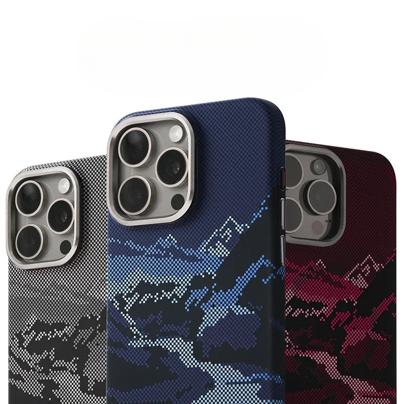MagSafe Abstract Landscape Phone Case for iPhone 14 15 16 17 Pro Max