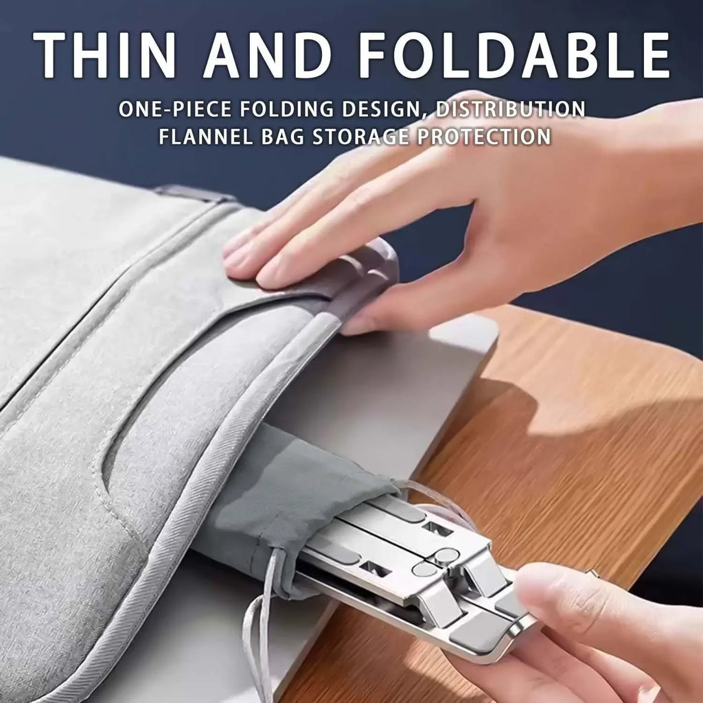 Adjustable Laptop Stand for Desk - Foldable Aluminium, 6-Level Heights