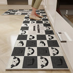 VIKAMA Kitchen Floor Mat Cartoon Dirt Resistant Non-Slip Velvet Carpet