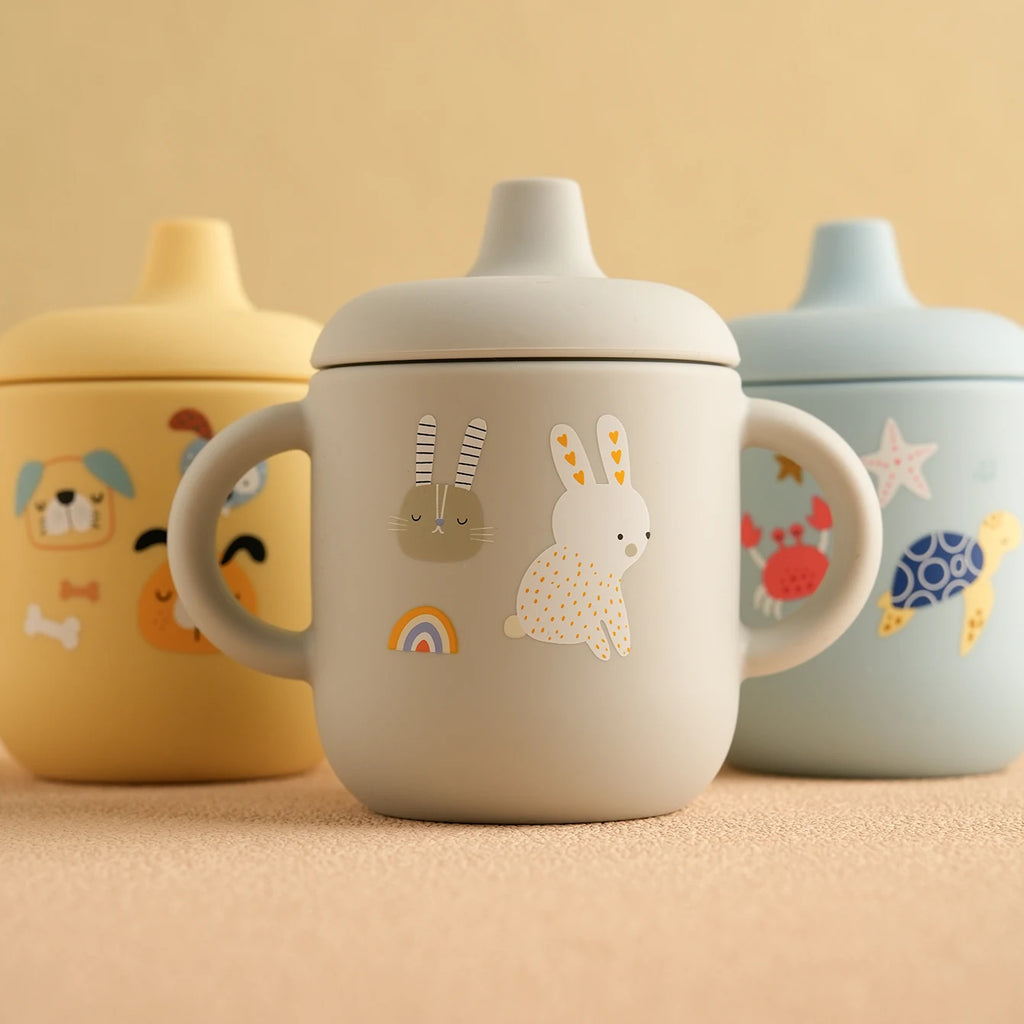 Cartoon Silicone Baby Feeding Cup Leakproof Training Cup
