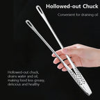 Long Stainless Steel Kitchen Tongs – Non-Slip BBQ & Grill Food Clamp Tool