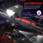 USB Rechargeable Bike Light Set with Front & Tail Light