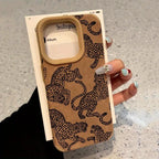 Vivid Leopard Leather Phone Case for iPhone 17 16 15 14 Pro Max Cover