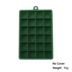 24-Hole Silicone Ice Cube Tray with Lid Square Ice Mold for Drinks & Cocktails