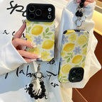 Yellow Lemon Floral Print Phone Case for IPhone 17 16 15 14 13 Pro Max
