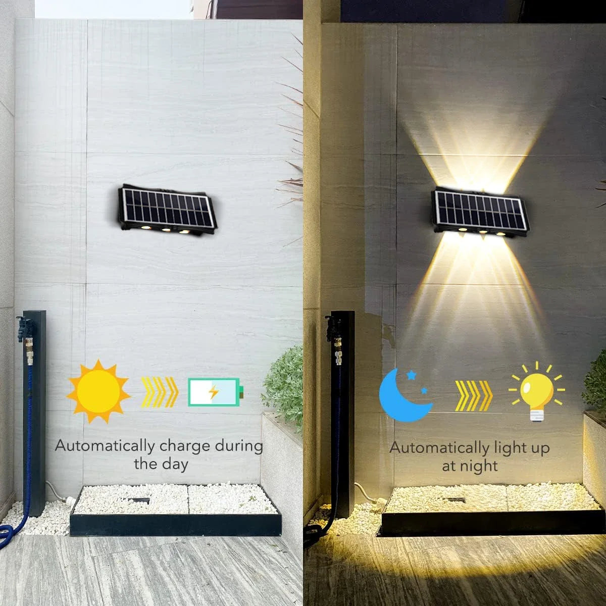 Solar Wall Light for Garden, Balcony & Outdoor Yard Decor