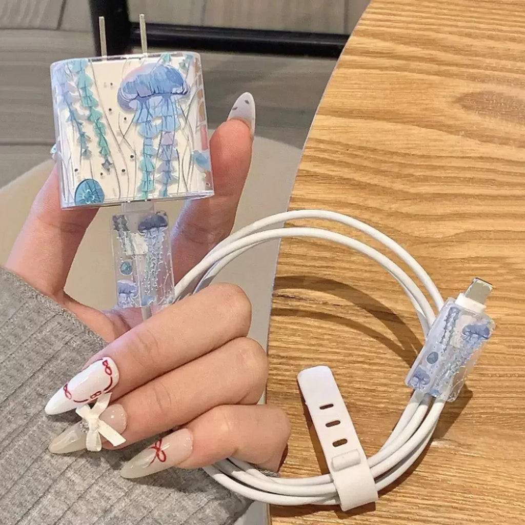 Transparent Animal Charger Case for iPhone 18W/20W