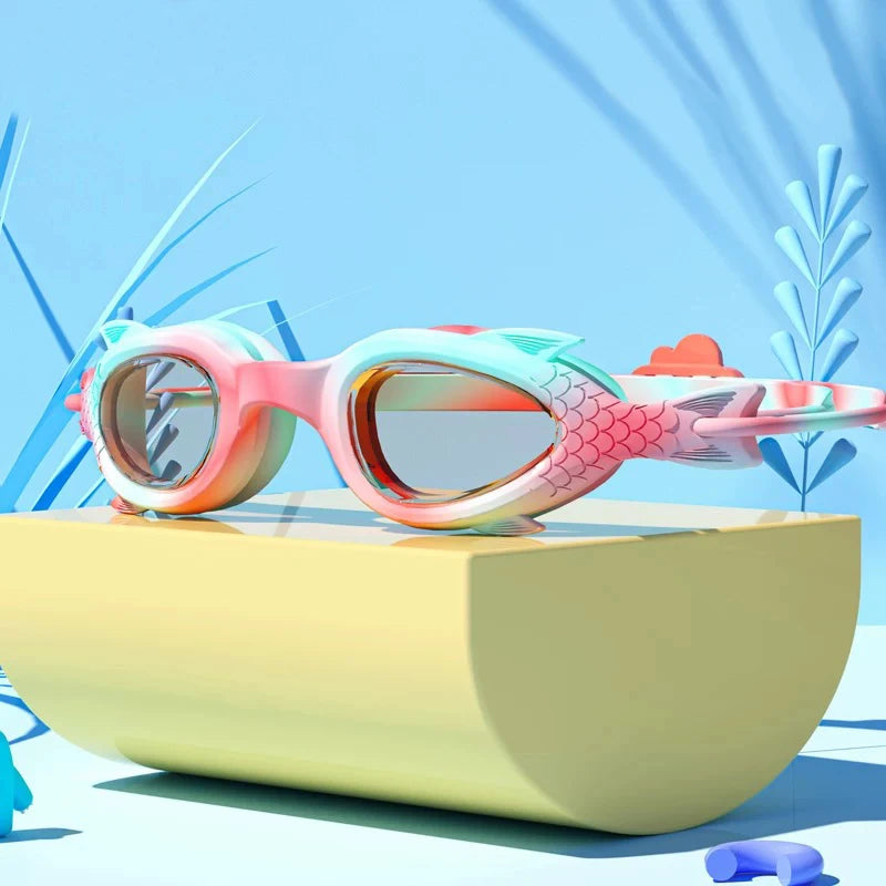 Children’s Swimming Goggles Set UK Waterproof Anti-Fog Silicone Swim Cap & Goggles