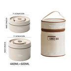 304 Stainless Steel Insulated Lunch Box Double Layer Sealed Food Container with Bag