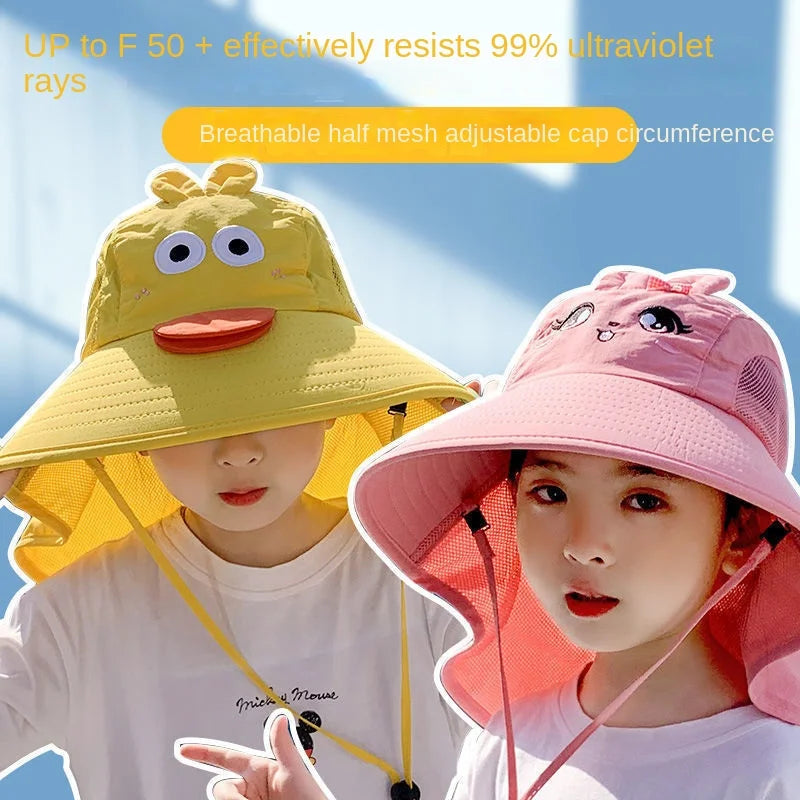 Kids UV Protection Sun Hat UK Large Brim Fisherman Beach Ha