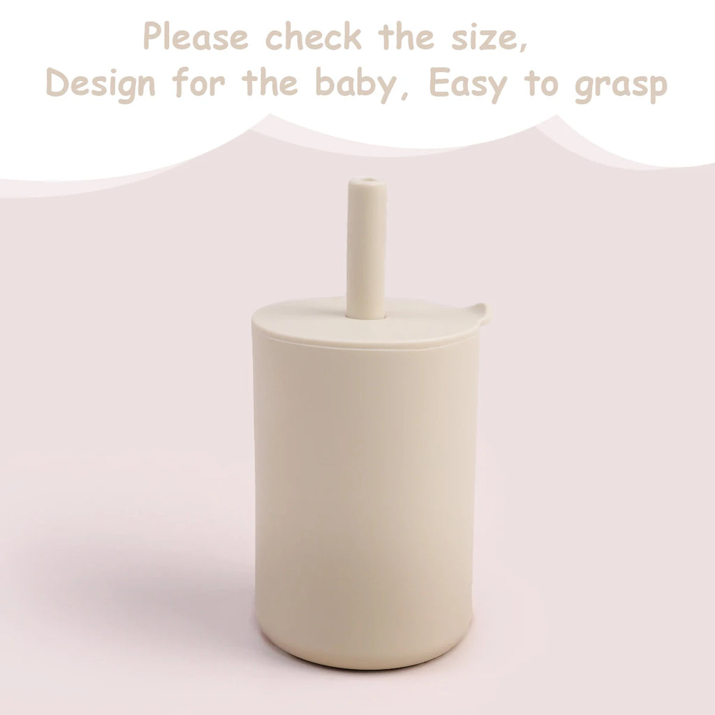 Baby Silicone Straw Cup BPA Free Toddler Water Bottle