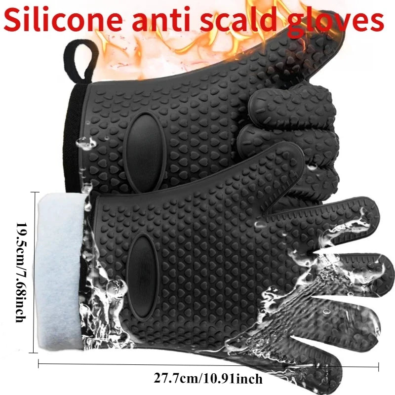 Silicone Oven Mitts – Heat Resistant Non-Slip BBQ & Baking Gloves Secondary image
