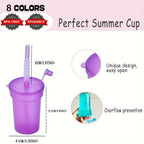 Neon Sipper Cups Reusable Spill Proof Cups with Lid & Straw
