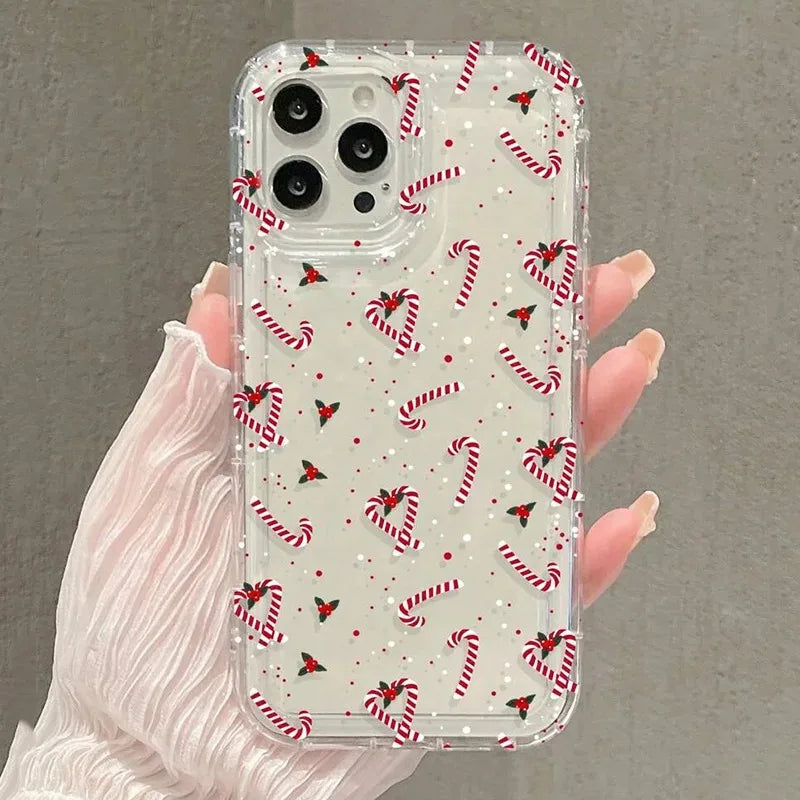Christmas Clear Case for iPhone 16 15 14 13 12 11 Pro Max