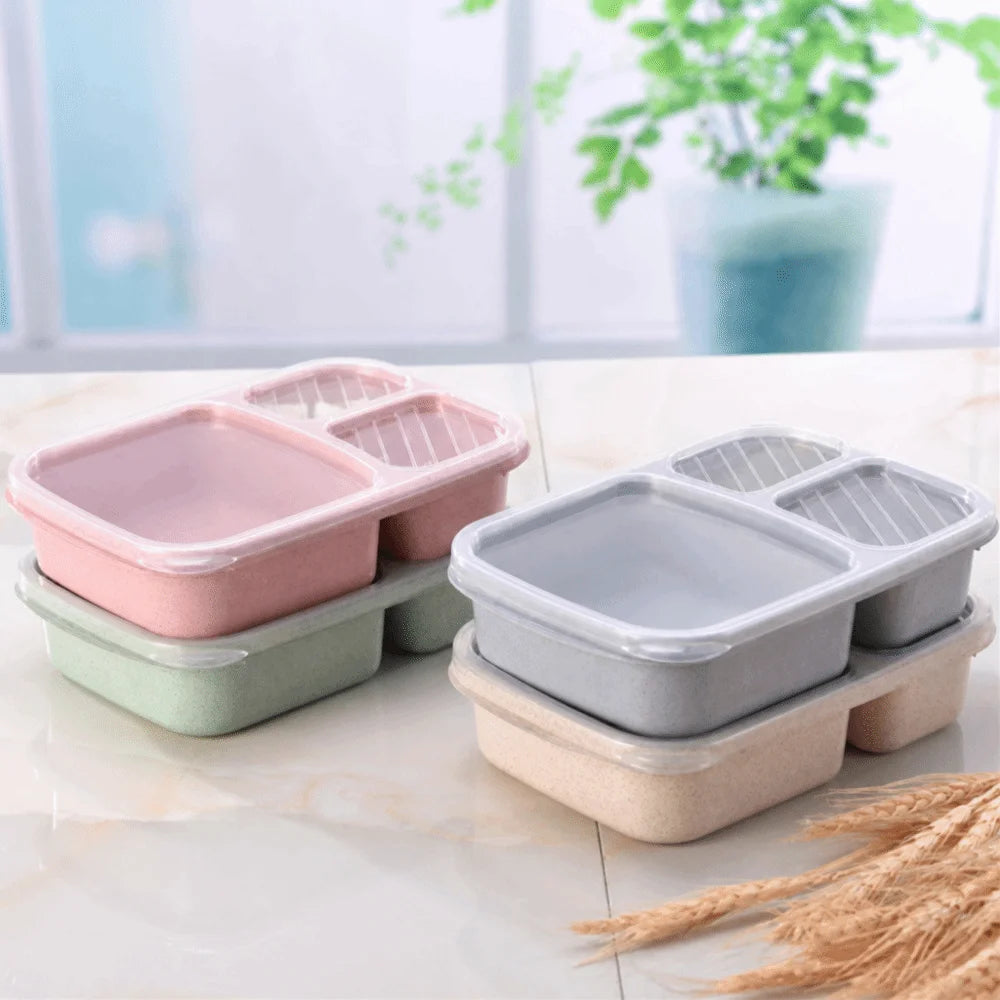 Eco-Friendly Wheat Straw Lunch Box Portable Compartment Food Storage Box Secondary image