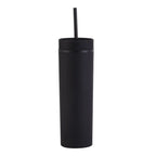 Double Wall Skinny Tumbler 473ml/480ml Cup with Straw & Lid