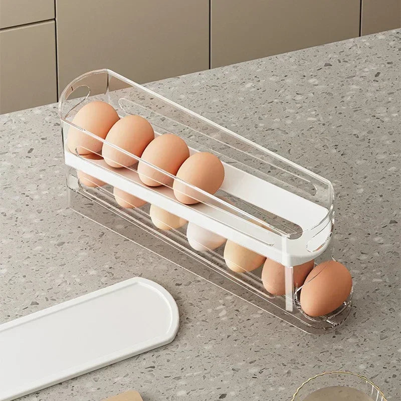 Rolling Egg Holder 2 Layer Fridge Organizer Secondary image