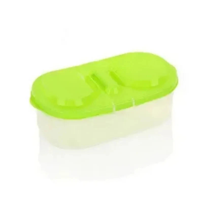 Double Compartment Food Storage Box Sealed Plastic Snack Lunch Container