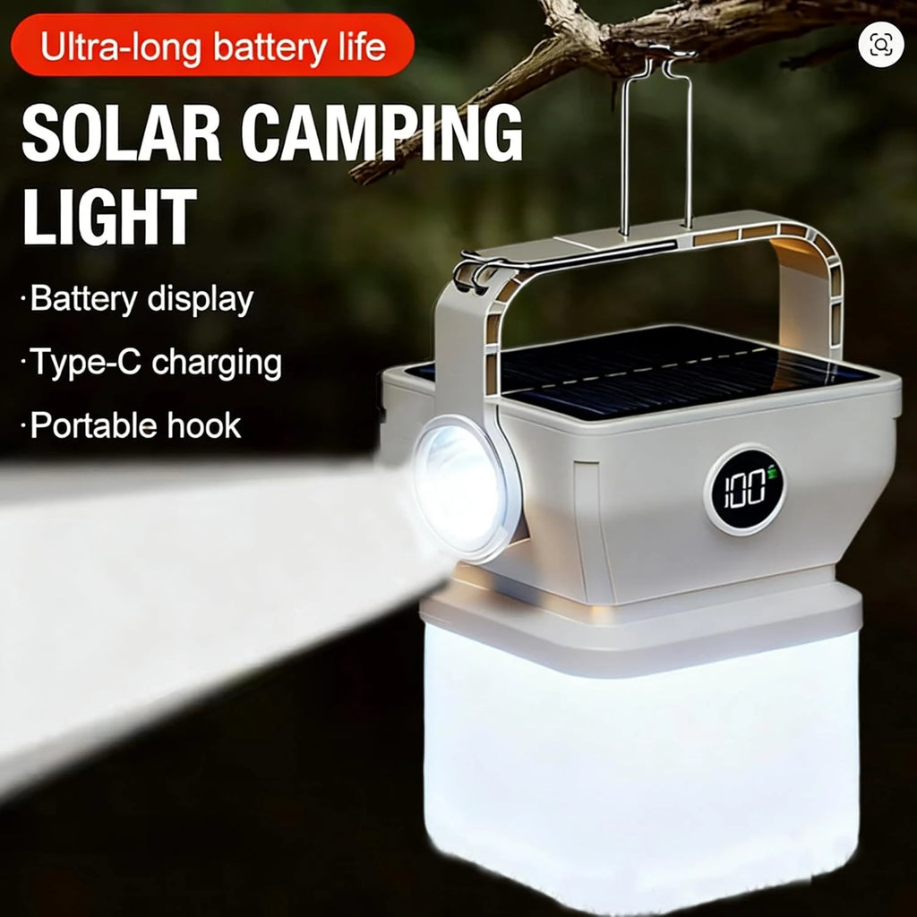 Solar LED Camping Lantern USB Rechargeable Light