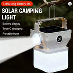 Solar LED Camping Lantern USB Rechargeable Light