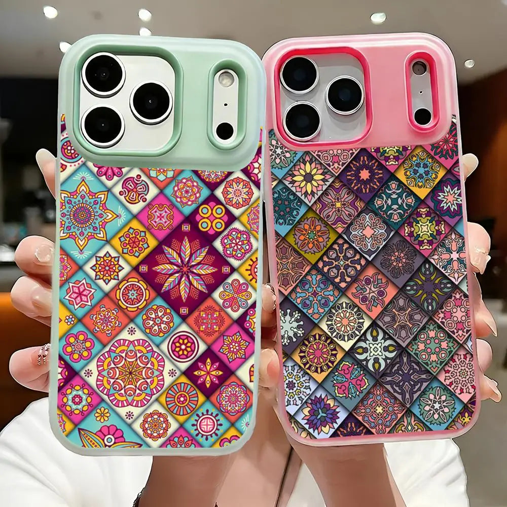 Colorful pattern Mandala Case for iPhone 17 16 15 14 13 12 Pro Max