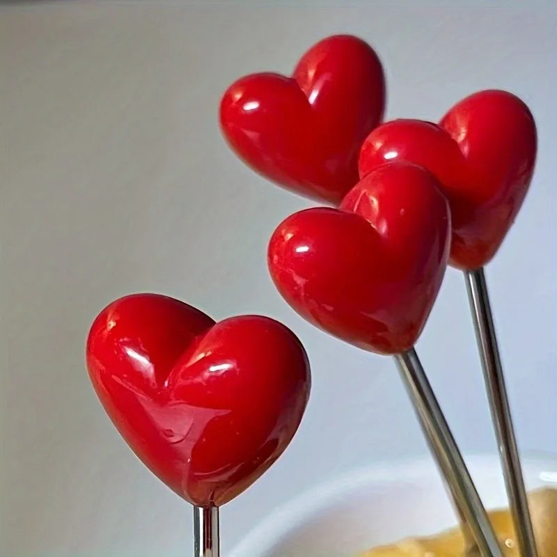 Love Fruit Fork Set Stainless Steel Cake, Snack & Dessert Forks Gift Set