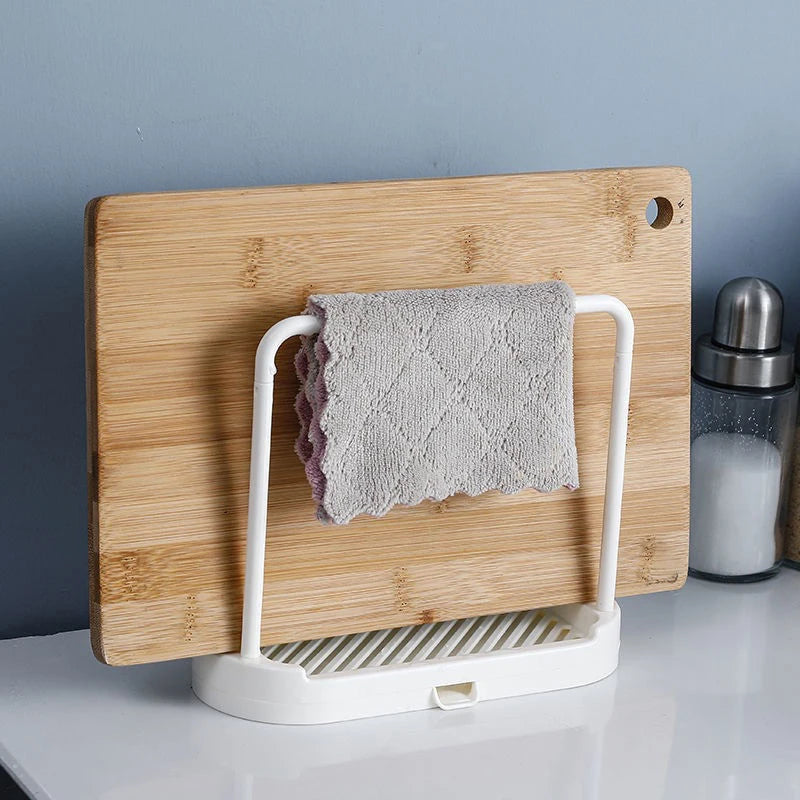Double-Layer Kitchen Cloth Rack Sink Sponge & Dish Cloth Organizer