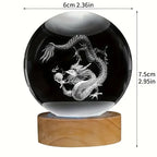 3D Chinese Dragon Crystal Ball Decorative LED Lamp