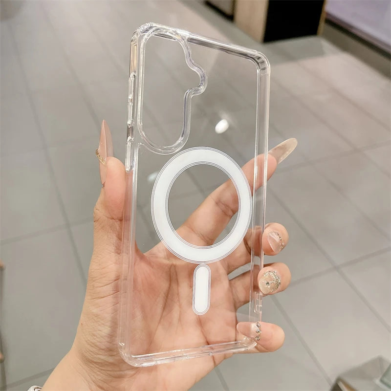 Magnetic Clear MagSafe Case for Samsung Galaxy S21 S22 S23 S24 S25 S26