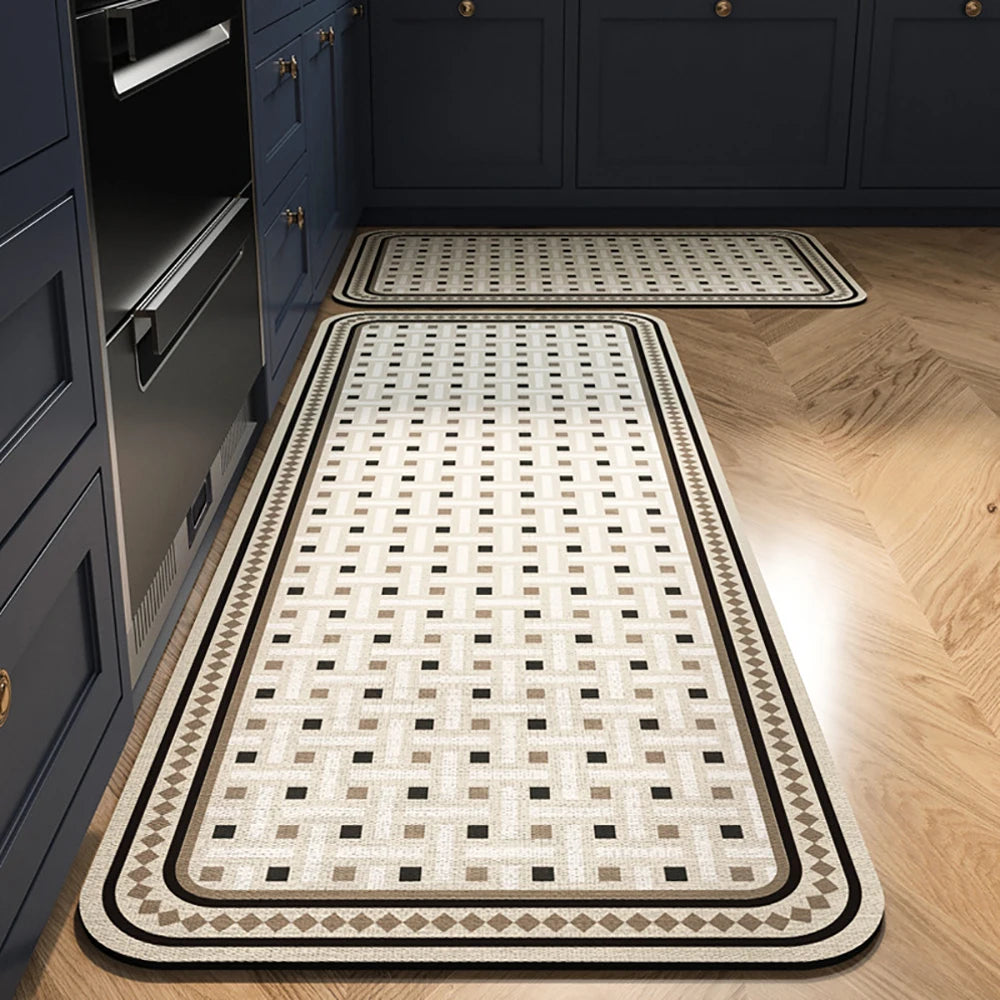 Kitchen Mat Absorbent Printed Rug Non-Slip Long Floor Carpet