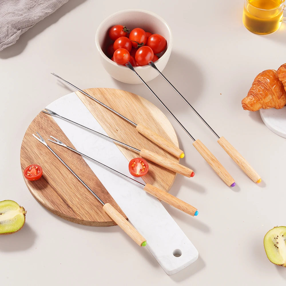 Fondue Fork Set Stainless Steel 6–24Pcs Long Chocolate & Fruit Forks