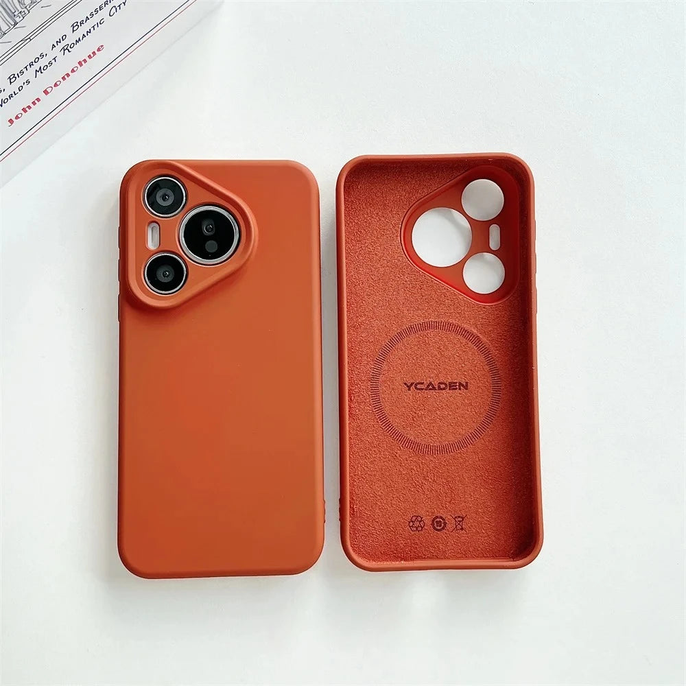 Luxury MagSafe Liquid Silicone Case for Huawei Pura 80 Pro & 80 Ultra