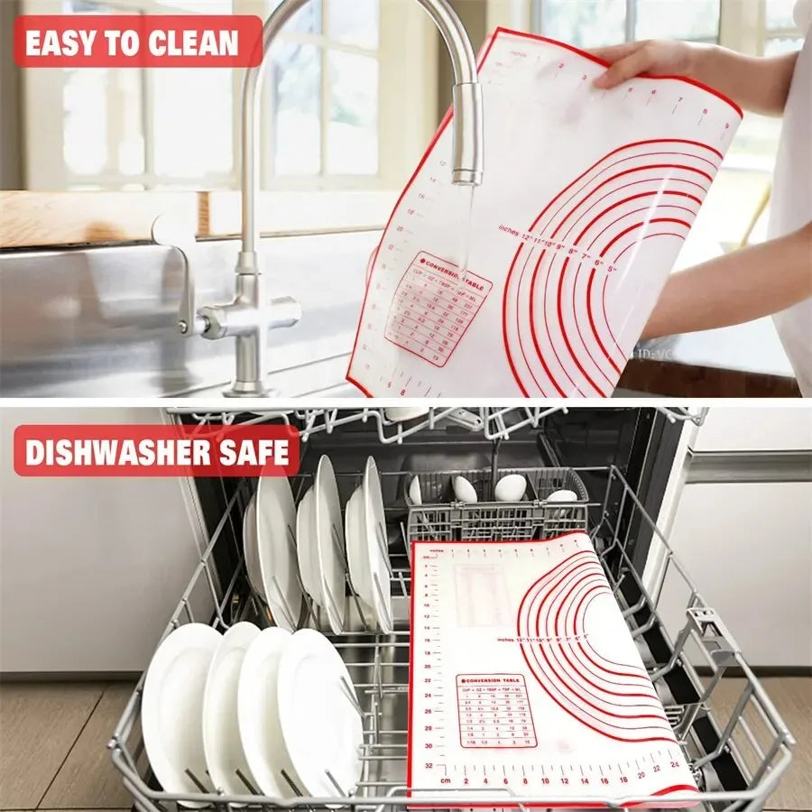 UNTIOR Silicone Baking Mat Non-Stick Dough Kneading & Pizza Rolling Pad
