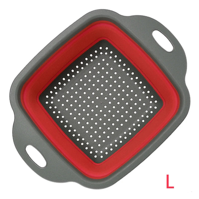 Collapsible Square Colander Silicone Strainer