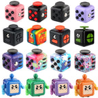 fidget cube colour options grid showing various multi sided sensory toys for desk stress relief