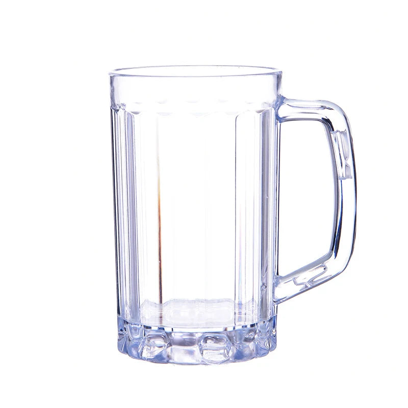 500ml Transparent Plastic Beer Mug Unbreakable Drink Cup