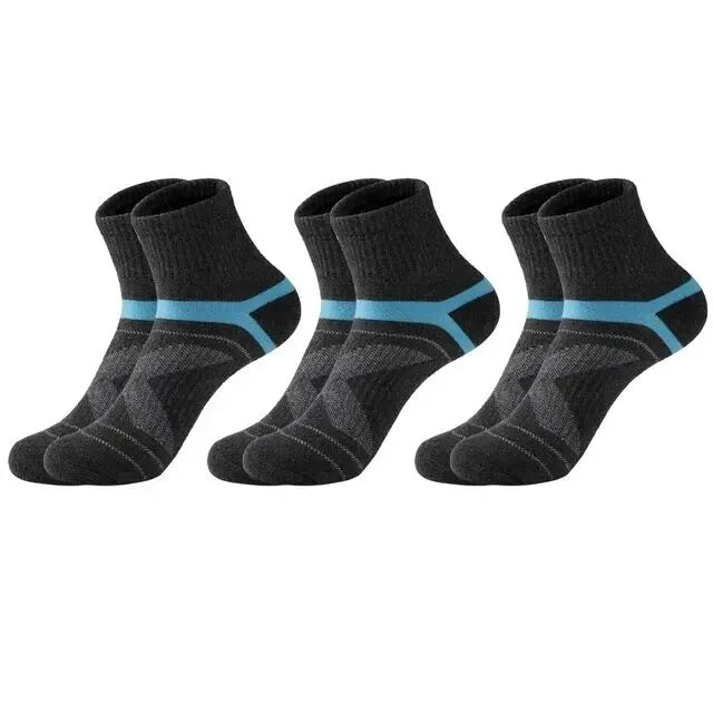 Men's Hiking Basketball Socks 3 Pairs Breathable Sweat Absorbent