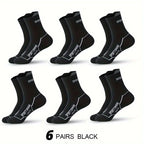 6 Pairs Men Sports Socks Breathable Mesh Running Basketball Socks