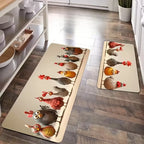 Funny Chicken Kitchen Mat Non-Slip Machine Washable Rug Decor
