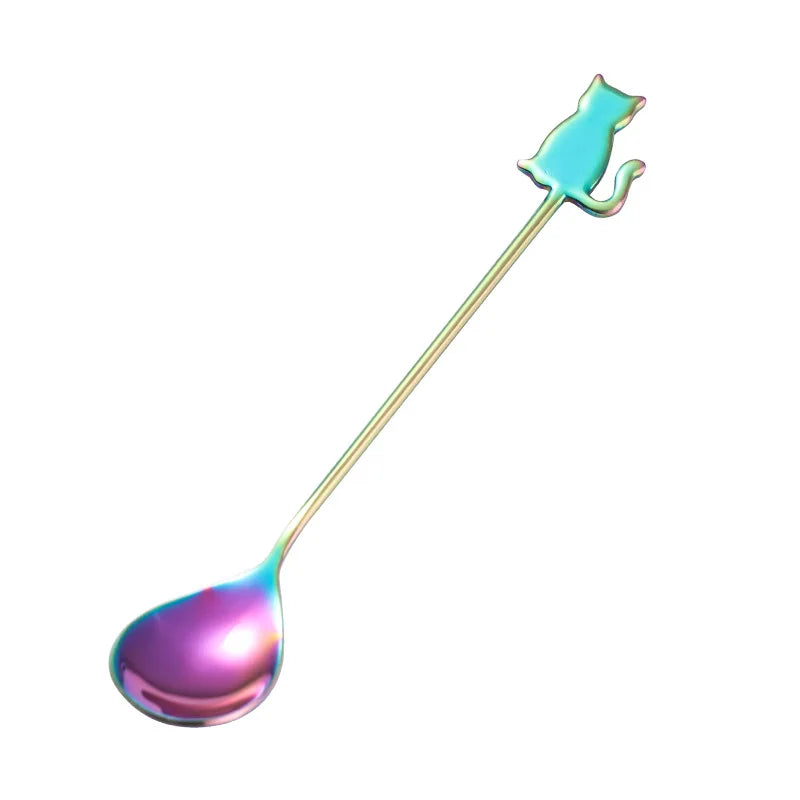 Cute Cat Coffee Spoon 304 Stainless Steel – Dessert & Ice Cream Spoon