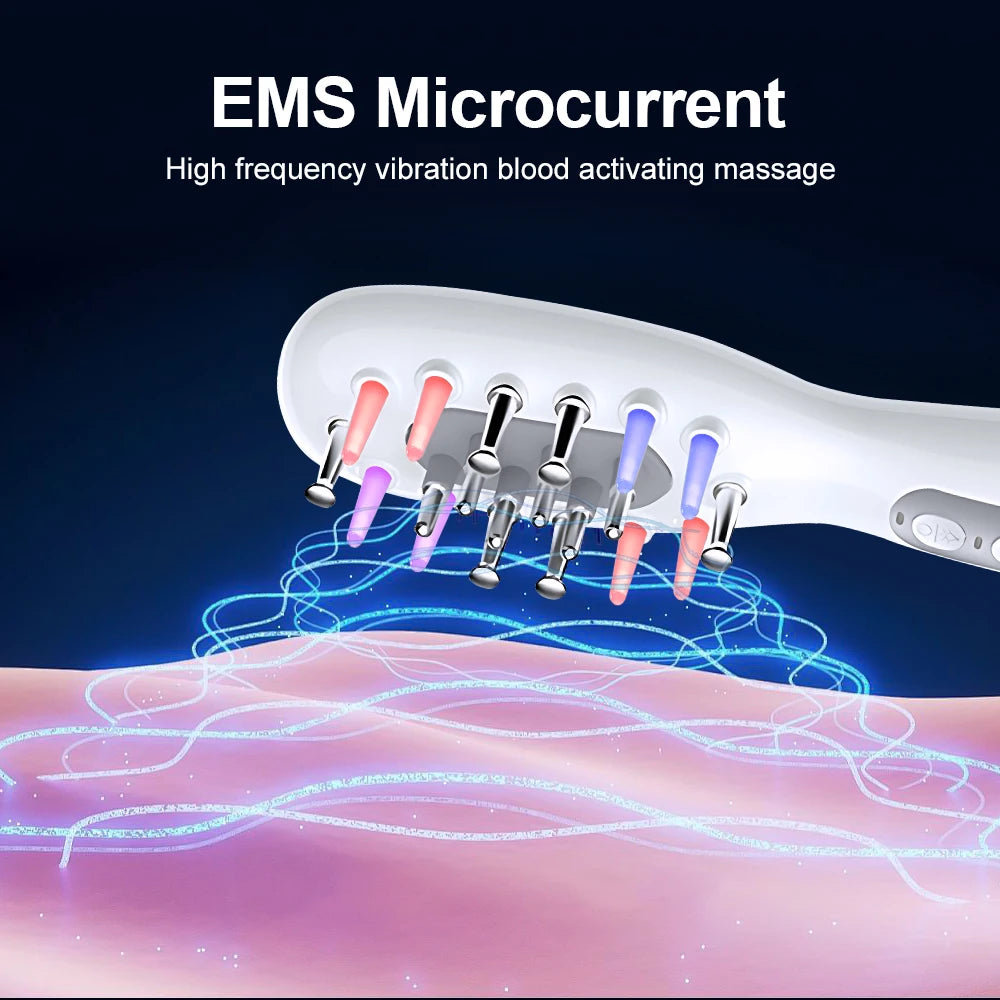 EMS Microcurrent device with electrodes on a dark background