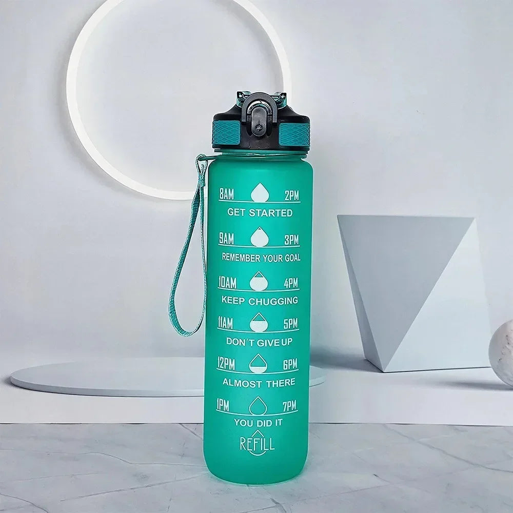 1000ml Motivational Sports Water Bottle with Time Marker