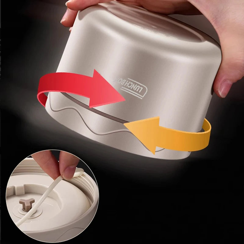 304 Stainless Steel Insulated Lunch Box Double Layer Sealed Food Container with Bag