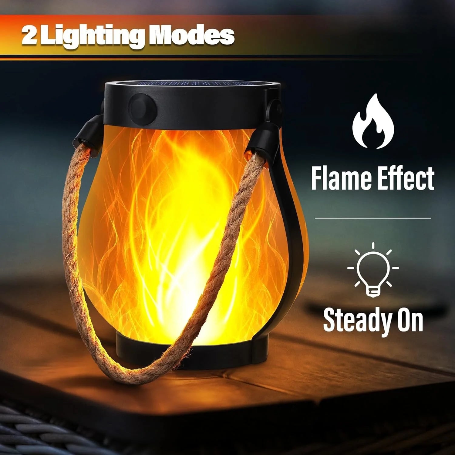 Solar Flame Rope Lantern Waterproof Hanging Lamp Secondary image