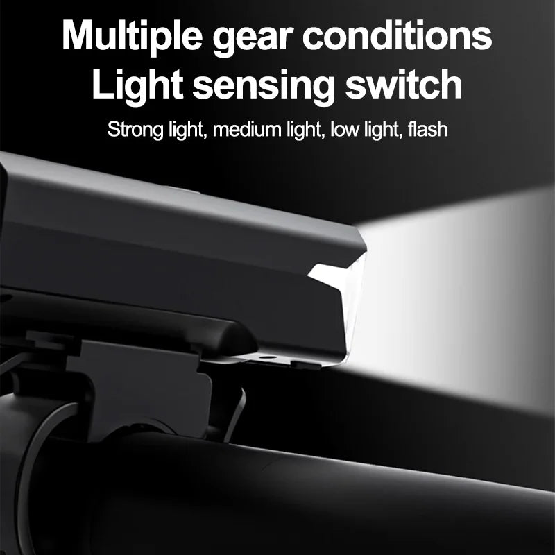 Type-C Rechargeable Bike Light with Digital Display