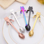 Cute Cat Shape Stainless Steel Coffee Spoon Mini Dessert Teaspoon