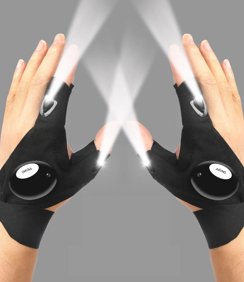 LED Flashlight Gloves | Waterproof Fingerless Gloves