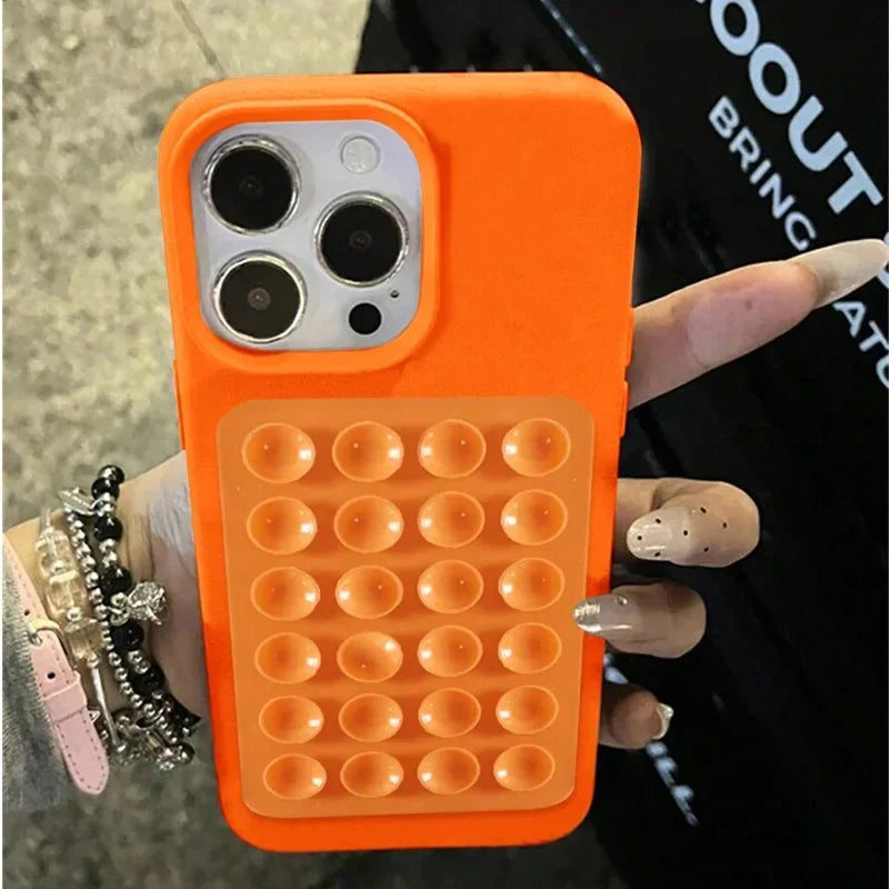 3D Suction Cup Stand Case for iPhone 11 12 13 14 15 16 17 Pro Max